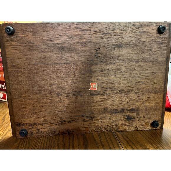 Vintage Wood Charcuterie Board w/ Floral Tile Retro Decor - Picture 2 of 3